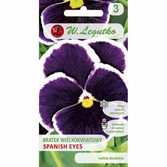 Panseluțe cu flori mari Gemmi, typ Spanish Eyes imagine 1