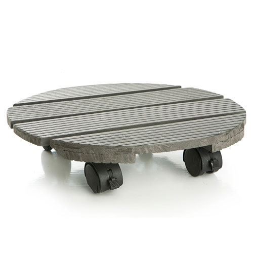 Suport rotund din compozit pe roți, grafit, 30 cm imagine 1 articol 87406