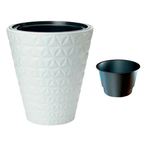 Set de mască și ghiveci Diamond, alb, 30 cm articol fotografie 1 Set de mască și ghiveci Diamond, alb, 30 cm imagine 1 articol 87378